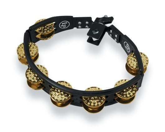 LP LP179 Cyclops Mounted Tambourine - Black with Dimpled Brass Jingles - Cyclops Mounted