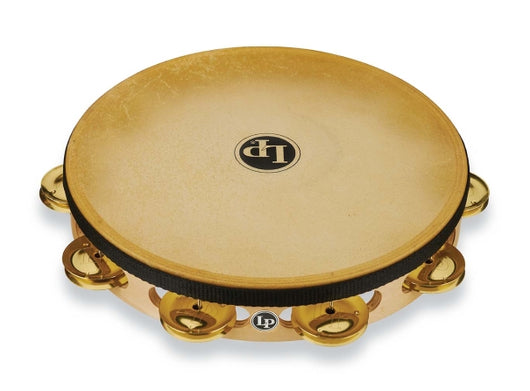 LP Pro 10 Inch Single Row Headed Tambourine - Brass - Pro 10 Single Row