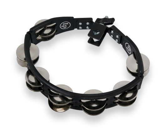 LP LP160 Cyclops Mounted Tambourine - Black with Steel Jingles - Cyclops Mounted