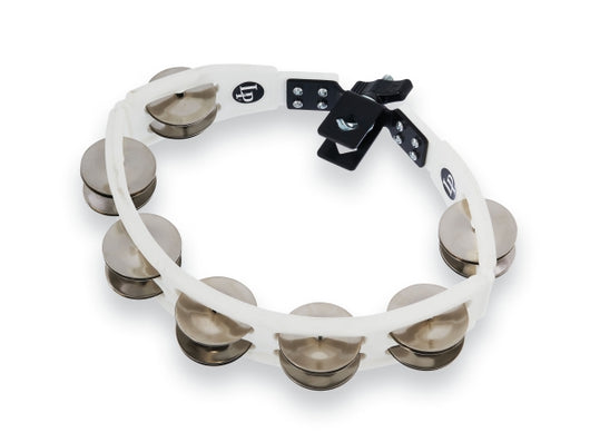 LP LP162 Cyclops Mounted Tambourine - White with Steel Jingles - Cyclops Mounted