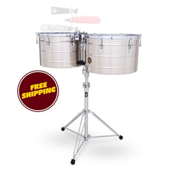 LP LP258-S 15“ and 16” Tito Puente Thunder Timbales - Stainless Steel - Tito 15“ & 16”