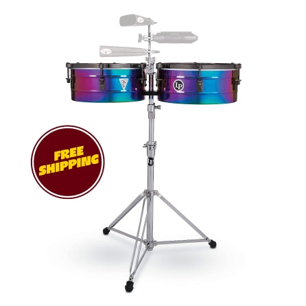 LP257-TS Tony Succar Signature Timbales  Rainbow Chrome/Black Nickel - Tony Succar 14“ & 15”