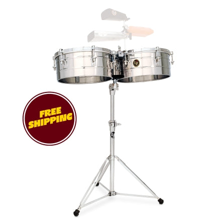 LP LP257-S 14“ and 15” Tito Puente Timbales - Stainless Steel - Tito Puente 14“ & 15”