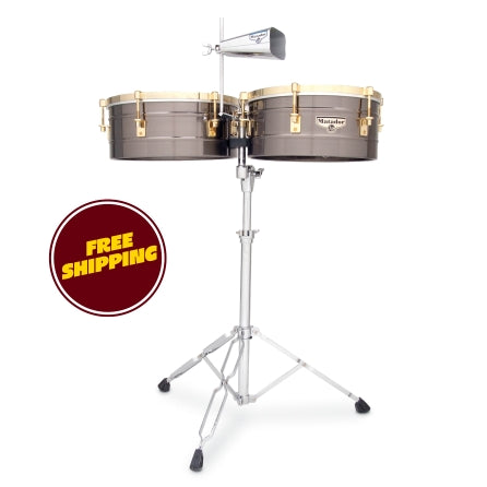 Matador M257-bng 14 And 15 Timbales - Brush Nickel With Gold Hardware