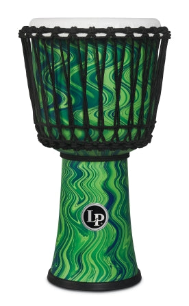 LP 10-inch Rope Tuned Circle Djembe with Perfect-Pitch head - Green Marble - Circle 10“ Djembe