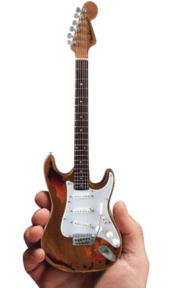 Fender™ Stratocaster™ – Aged Sunburst Distressed Finish - Officially Licensed Miniature Guitar Replica