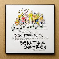 Beautiful Music, Beautiful Children Print - 12x12 Framed Print