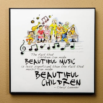Beautiful Music, Beautiful Children Print - 12x12 Framed Print