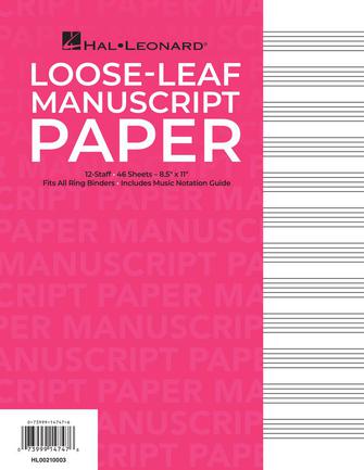 Standard Loose Leaf Manuscript Paper (Pink Cover)