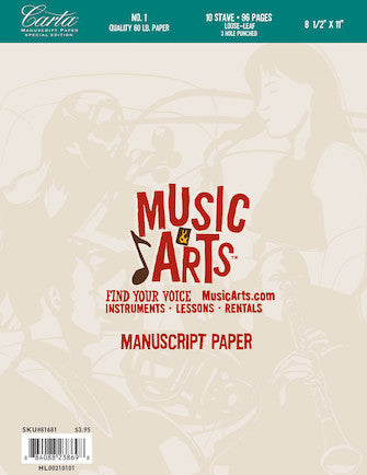 Music & Arts Custom Carta Pad 1 Looseleaf 8.5 X 11 96 Pages 10 Staves