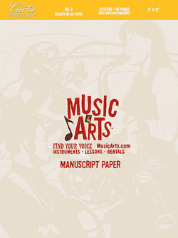 Music & Arts Custom Carta Pad 9 Spiralbound Book, 9 X 12 96 Pages, 12 Staves