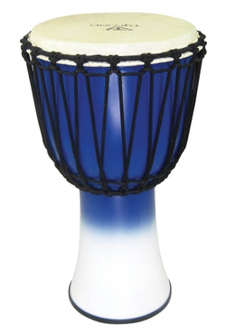 10″ Fiberglass Djembe – Rope Tuned - Blue & White Finish
