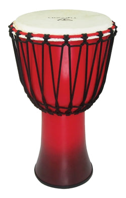 10″ Fiberglass Djembe – Rope Tuned - Black & Red Finish