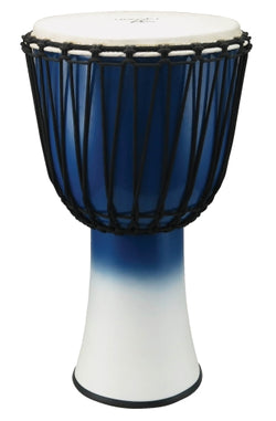 12″ Fiberglass Djembe – Rope Tuned - Blue & White Finish