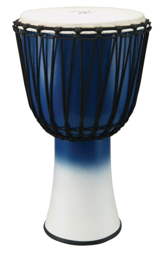 12″ Fiberglass Djembe – Rope Tuned - Blue & White Finish