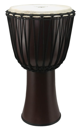 12″ Fiberglass Djembe – Rope Tuned - Dark Brown Finish