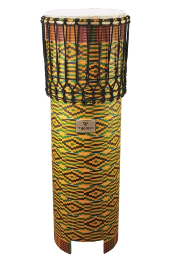 Ngoma Drum with Kente Cloth Finish - Model TDD-NGD WS