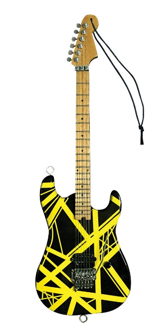 Eddie Van Halen – “Bumble Bee” (Yellow/Black) 6″ Holiday Ornament - Artist Approved Miniature Guitar Replica