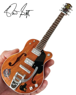 Brian Setzer Nashville Orange Dice Hollow Body Model - Miniature Guitar Replica Collectible