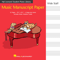 Hal Leonard Student Piano Library Music Manuscript Paper – Wide Staff - Wide Staff