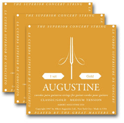 Classic/Gold – Medium Tension Nylon Guitar Strings - 3-Pack of 6-String Sets