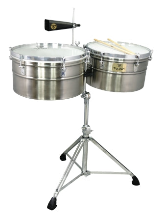 Deep-Shell Brushed Chrome Timbales - 15″ & 16″ Set