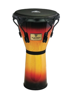 Supremo Sunburst Series Djembe - 10″ Key-Tuned Djembe with Black Powder-Coated Hardware