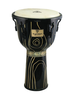 Supremo Select Cyclone Series Djembe - 12″ Key-Tuned Djembe with Black Powder-Coated Hardware