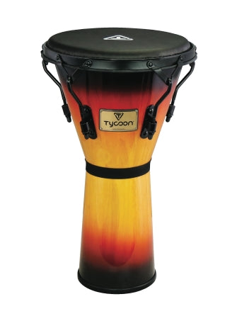 Supremo Sunburst Series Djembe - 13″ Key-Tuned Djembe with Black Powder-Coated Hardware