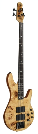 Pinnacle 4-String Bass - Electric Bass Guitar with Natural Burl Finish