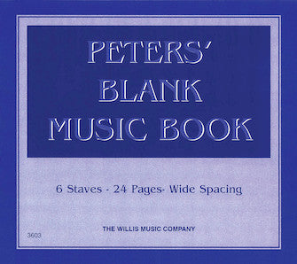 Peters' Blank Music Book (Blue)