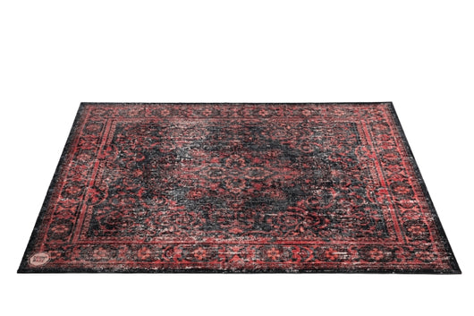 Vintage Persian Style Stage Rug - Black Red 6' x 5.25'