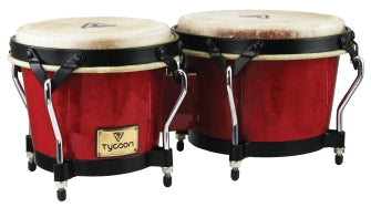 Supremo Series Red Finish Bongos - 7″ & 8-1/2″