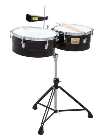 Black Powder-Coated Shell Timbales - 13″ & 14″