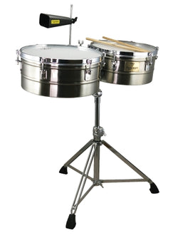 Brushed Chrome Shell Timbales - 14″ & 15″