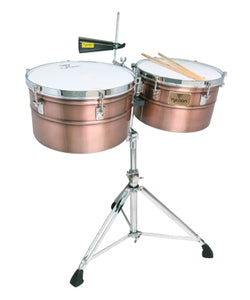 Deep-Shell Antique Copper Finish Timbales - 14″ & 15″