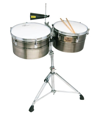 Deep-Shell Brushed Chrome Finish Timbales - 14″ & 15″