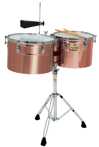 Extra-Deep Shell Antique Copper Timbales - 14″ & 15″