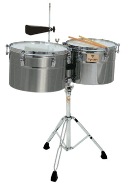 Extra-Deep Shell Brushed Chrome Timbales - 14″ & 15″