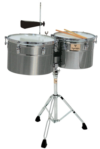Extra-Deep Shell Brushed Chrome Timbales - 14″ & 15″