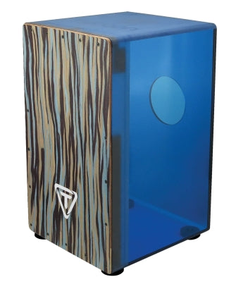 29 Series Royal Blue Acrylic Cajon - Black Makah Burl Front Plate