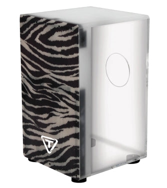 29 Series Clear Acrylic Cajon With Premium Fiberglass Front Plate - Zebra Design