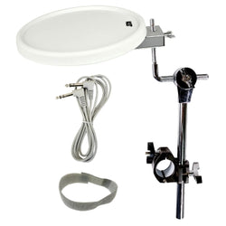 KAT 11-Inch White Dual Pad with Tom Arm, Clamp, 8-Foot Cable, and Velcro Tie - Model KT4-11PTAC