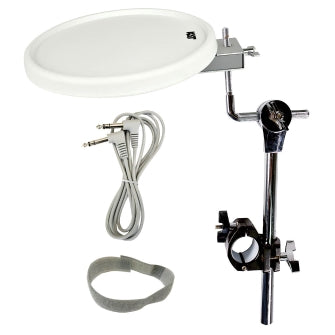 KAT 11-Inch White Dual Pad with Tom Arm, Clamp, 8-Foot Cable, and Velcro Tie - Model KT4-11PTAC