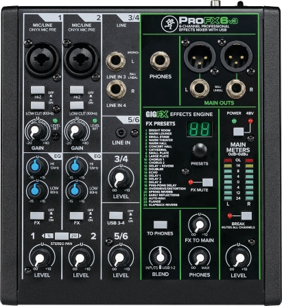 ProFX6v3 6-Channel Pro Effects Mixer with USB