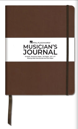 Musician's Journal - 10-Staff, Premium Paper, 112 Pages, 8.5″ x 11″, Side-by-Side Manuscript and Dot Paper