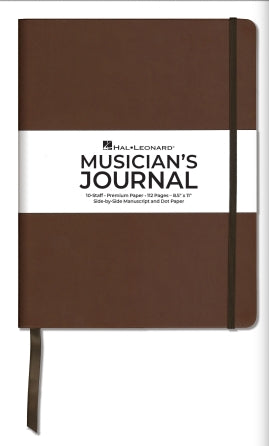 Musician's Journal - 10-Staff, Premium Paper, 112 Pages, 8.5″ x 11″, Side-by-Side Manuscript and Dot Paper