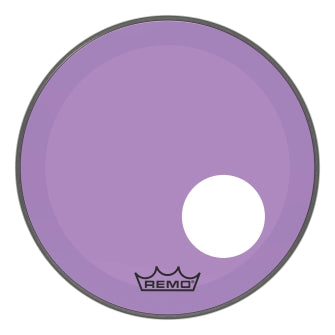 Powerstroke® P3 Colortone™ Purple Skyndeep® Drumhead with 5″ Offset Hole - Bass Resonant 18″ Model