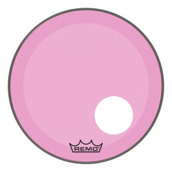 Powerstroke® P3 Colortone™ Pink Skyndeep® Drumhead with 5″ Offset Hole - Bass Resonant 20″ Model