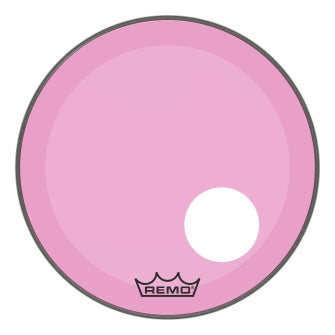 Powerstroke® P3 Colortone™ Pink Skyndeep® Drumhead with 5″ Offset Hole - Bass Resonant 20″ Model